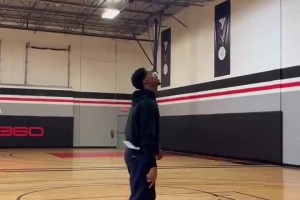 在篮协注册的混血后卫朱正更新训练视频，这个速率大家觉得怎么样